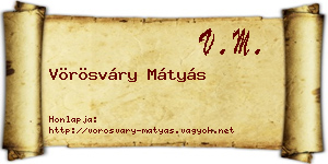 Vörösváry Mátyás névjegykártya